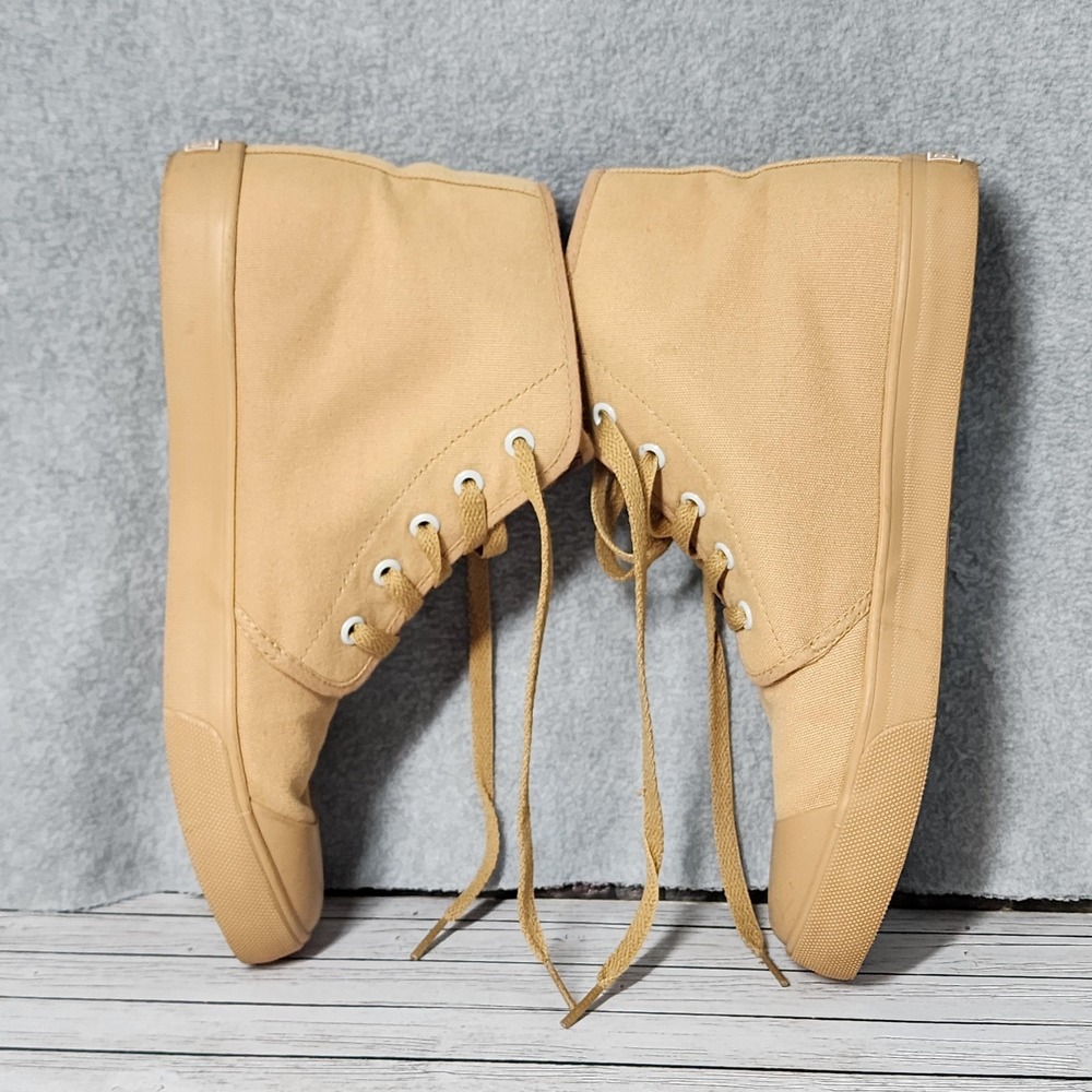BANGS Shoes Mens Size 8 Womens 10 Tan Canvas High‎ Top Patch Wildflowers Hiking - Picture 8 of 9